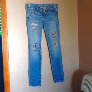 American Eagle Skinny Patched Jeans